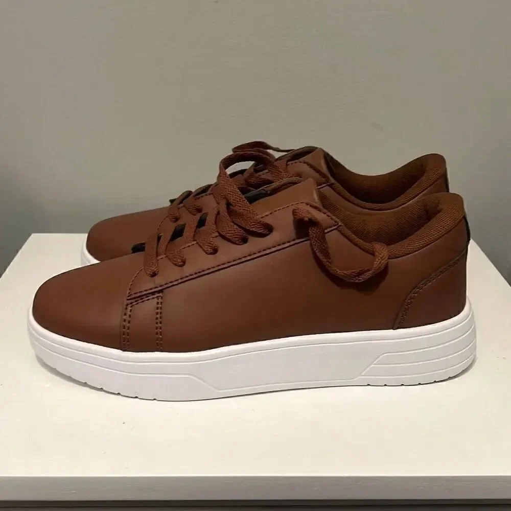 Unbranded Men's Brown Fashion Classic Solid Lace Up Sneaker Shoes Size 39